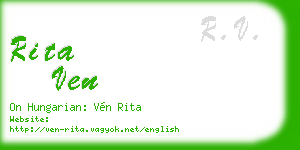 rita ven business card